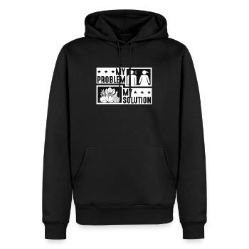 Vegetarian My Problem My Solution Pictogram Mom - Männer Premium Bio Hoodie - Schwarz - Vorne - Nico (187cm)