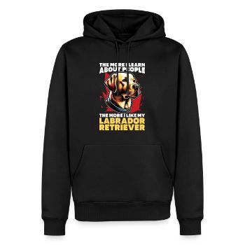 Labrador Retriever The More I Learn Labrador Dog - Men’s Premium Organic Hoodie - black - Front - Nico (187cm)