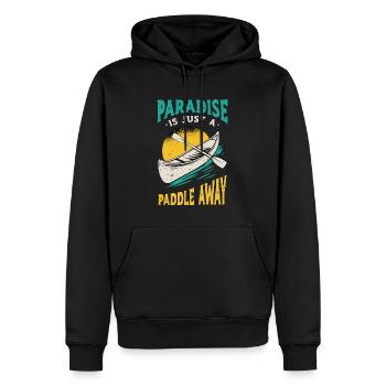 Le paradis du canoë n’est qu’à une pagaie de la navigation de plaisance - Sweat à capuche Premium bio Homme - noir - Devant - Nico (187cm)