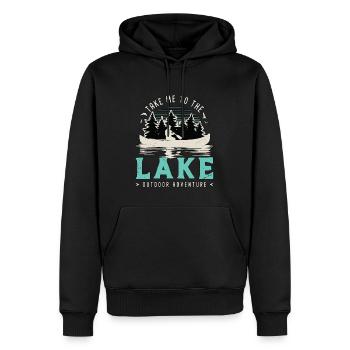 Canoë Emmène-moi au lac Kayak en plein air Rameur - Sweat à capuche Premium bio Homme - noir - Devant - Nico (187cm)