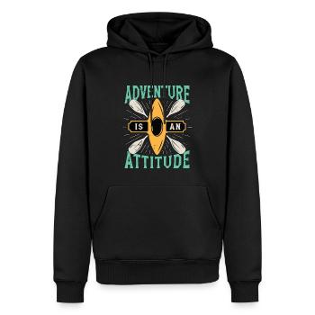 L’aventure en canoë est une attitude de canoë-kayakiste rameur - Sweat à capuche Premium bio Homme - noir - Devant - Nico (187cm)