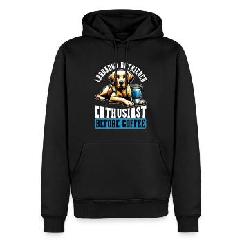 Passionné de Labrador Retriever avant éleveur de chiens - Sweat à capuche Premium bio Homme - noir - Devant - Nico (187cm)