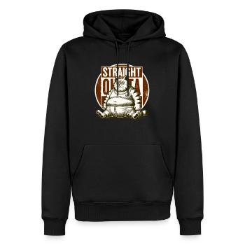 Gros chat, à bout de souffle - Sweat à capuche Premium bio Homme - noir - Devant - Nico (187cm)