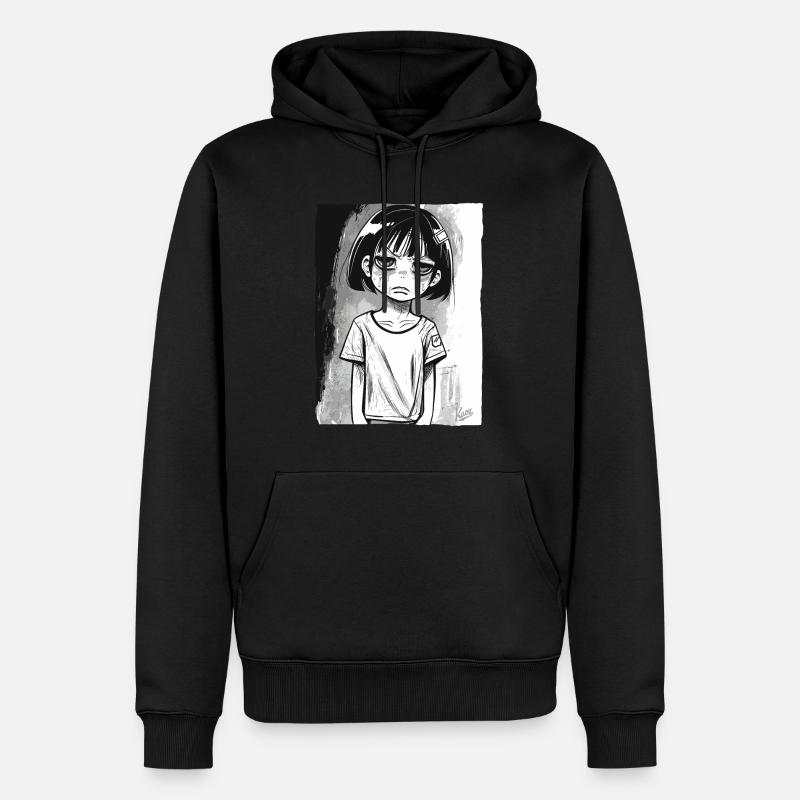 Fille alternative de dessin animé - Sweat à capuche Premium bio Homme - noir