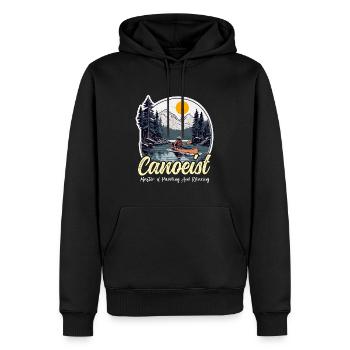 canoë-kayak Maître de la pagaie Aime faire du nautisme - Sweat à capuche Premium bio Homme - noir - Devant - Nico (187cm)