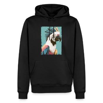 Majestätischer Kakadu - Männer Premium Bio Hoodie - Schwarz - Vorne - Nico (187cm)