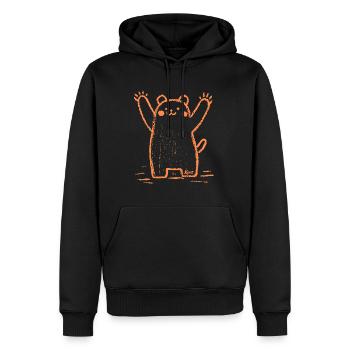 Fröhlicher Bär - Männer Premium Bio Hoodie - Schwarz - Vorne - Nico (187cm)