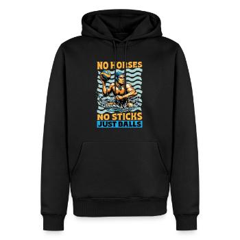 Water-polo Pas de chevaux, pas de bâtons, juste des balles de natation - Sweat à capuche Premium bio Homme - noir - Devant - Nico (187cm)