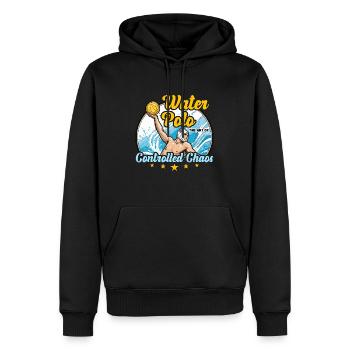 Water-polo : l’art du chaos contrôlé : les sports de balle - Sweat à capuche Premium bio Homme - noir - Devant - Nico (187cm)
