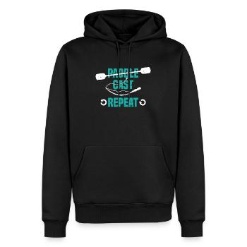 Kayak Pêche Pagaie Cast Repeat Kayak Fisher - Sweat à capuche Premium bio Homme - noir - Devant - Nico (187cm)