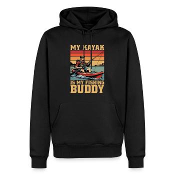 Pêche en kayak Mon kayak est mon compagnon de pêche Kayakiste - Sweat à capuche Premium bio Homme - noir - Devant - Nico (187cm)