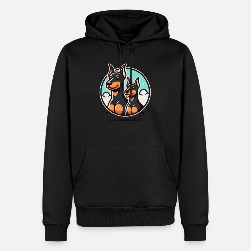 Drôles de chiens dobermans - Sweat à capuche Premium bio Homme - noir