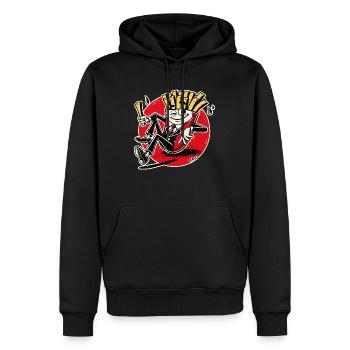 Cooler Fritten und Pommes-Typ - Männer Premium Bio Hoodie - Schwarz - Vorne - Nico (187cm)