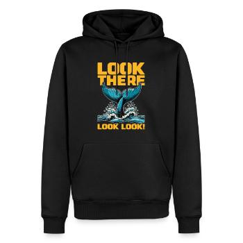 Whale Watching Look There Look Look Sea Creatures - Männer Premium Bio Hoodie - Schwarz - Vorne - Nico (187cm)