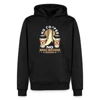 Observation des baleines Pas de café Pas de voile Amateur de café - Sweat à capuche Premium bio Homme - noir - Devant - Nico (187cm)