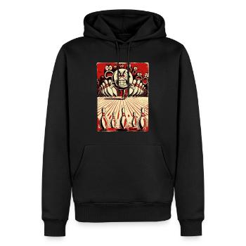 Bowling Showdown: Bowling Ball vs. Skittles - Men’s Premium Organic Hoodie - black - Front - Nico (187cm)