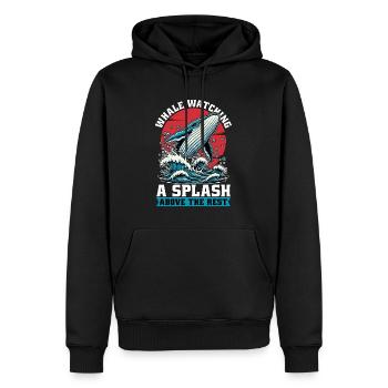 Whale Watching A Splash Above The Marine Animal - Männer Premium Bio Hoodie - Schwarz - Vorne - Nico (187cm)