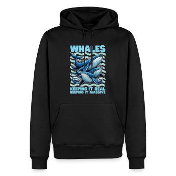 Les baleines le gardent Biologiste marin Observation des baleines - Sweat à capuche Premium bio Homme - noir - Devant - Nico (187cm)