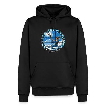 Kitesurf Ride The Wind Quitter le monde Surf - Sweat à capuche Premium bio Homme - noir - Devant - Nico (187cm)