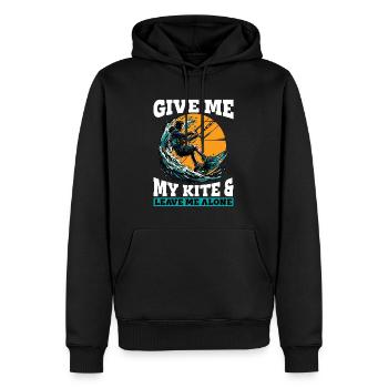 Kitesurf Donnez-moi mon cerf-volant et aimez les sports nautiques - Sweat à capuche Premium bio Homme - noir - Devant - Nico (187cm)