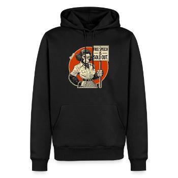 Gorille avec un bouclier : la liberté d’expression vendue - Sweat à capuche Premium bio Homme - noir - Devant - Nico (187cm)