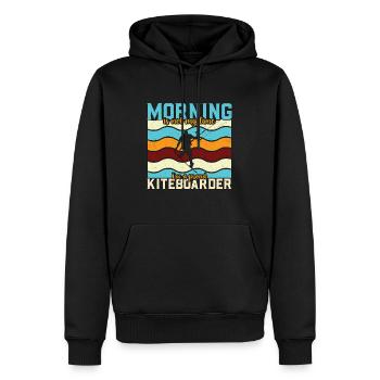Kiteboarding Morning Is Not My Time I'm Windsurfer - Männer Premium Bio Hoodie - Schwarz - Vorne - Nico (187cm)