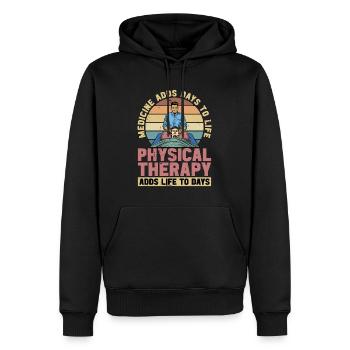 La médecine physiothérapeute ajoute des jours Chiropraticien - Sweat à capuche Premium bio Homme - noir - Devant - Nico (187cm)