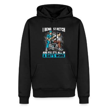 Physiothérapeute I Bend Stretch Massothérapie - Sweat à capuche Premium bio Homme - noir - Devant - Nico (187cm)