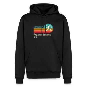 Physiothérapeute Une courte histoire Je suis chiropratique - Sweat à capuche Premium bio Homme - noir - Devant - Nico (187cm)