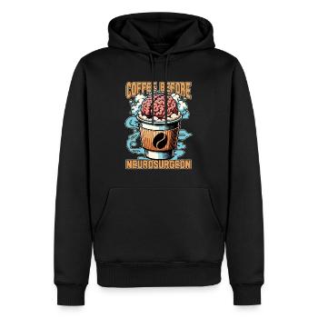 Neurosurgeon Coffee Brain Surgeon Coffee Lover - Men’s Premium Organic Hoodie - black - Front - Nico (187cm)