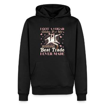 sucre, planeur, planeurs, amour, mignon, - Sweat à capuche Premium bio Homme - noir - Devant - Nico (187cm)