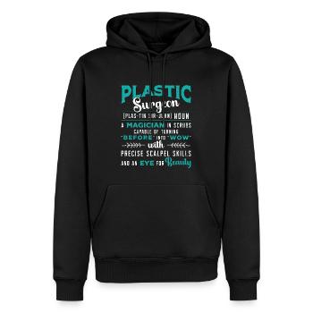 Chirurgien plasticien Un magicien en gommage Esthéticienne - Sweat à capuche Premium bio Homme - noir - Devant - Nico (187cm)