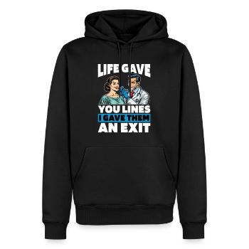 Chirurgie plastique La vie vous a donné des lignes Infirmière esthétique - Sweat à capuche Premium bio Homme - noir - Devant - Nico (187cm)