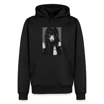 Horror Anime Manga Japan Japanese Creepy Kawaii - Männer Premium Bio Hoodie - Schwarz - Vorne - Nico (187cm)