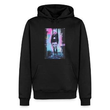 Anime Fille Vaporwave Glitchcore Pastel Goth - Sweat à capuche Premium bio Homme - noir - Devant - Nico (187cm)