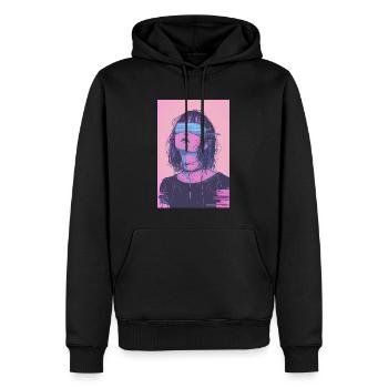 Anime Fille Vaporwave Glitchcore Pastel Goth - Sweat à capuche Premium bio Homme - noir - Devant - Nico (187cm)