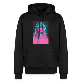 Anime Fille Vaporwave Glitchcore Pastel Goth - Sweat à capuche Premium bio Homme - noir - Devant - Nico (187cm)