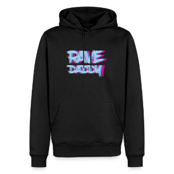 Rave Daddy, EDM, Music Festival, Father, Optical - Sweat à capuche Premium bio Homme - noir - Devant - Nico (187cm)