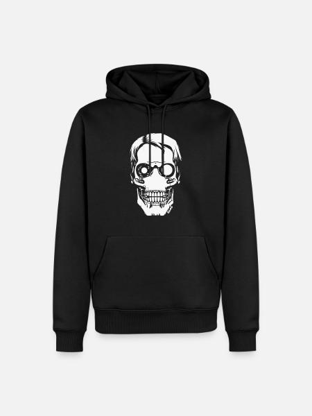 Cyber Skull – Futuristic Skull - Men’s Premium Organic Hoodie - black