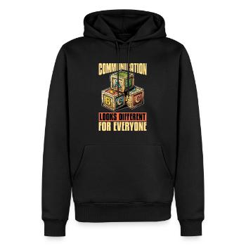 Orthophonie Communication Looks Kinésithérapeute - Sweat à capuche Premium bio Homme - noir - Devant - Nico (187cm)