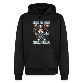 Orthophonie Moins de marmonnement Plus de pathologie magique - Sweat à capuche Premium bio Homme - noir - Devant - Nico (187cm)