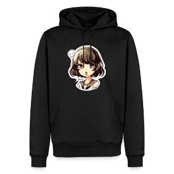 Jolie fille de dessin animé - Bonjour ! Ballon - Sweat à capuche Premium bio Homme - noir - Devant - Nico (187cm)