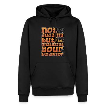 Le thérapeute comportemental ne juge pas, mais le thérapeute ABA - Sweat à capuche Premium bio Homme - noir - Devant - Nico (187cm)