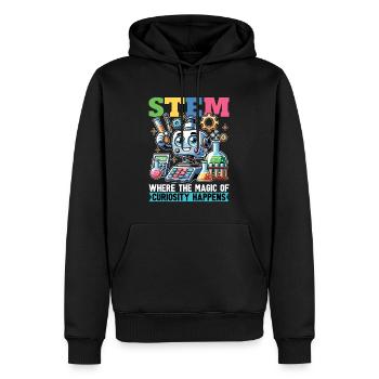 Enseignant STEM Où La magie de l’éducateur - Sweat à capuche Premium bio Homme - noir - Devant - Nico (187cm)
