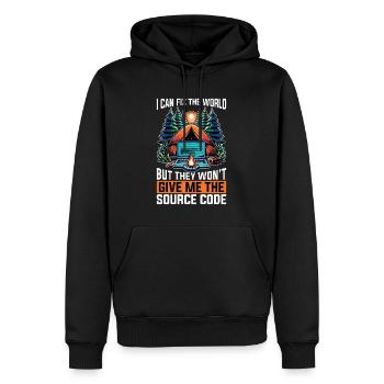 Coder Je peux réparer le monde Développeur Web Codeurs - Sweat à capuche Premium bio Homme - noir - Devant - Nico (187cm)