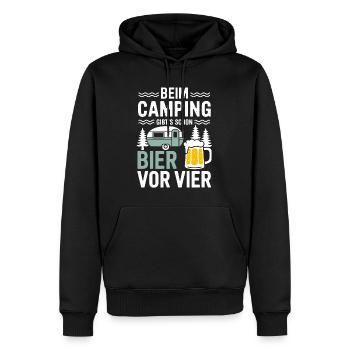 Beim Camping Bier Vor Vier Urlaub Wald Natur - Männer Premium Bio Hoodie - Schwarz - Vorne - Nico (187cm)