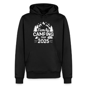 Camping en famille 2025 Aventure Nature Camper - Sweat à capuche Premium bio Homme - noir - Devant - Nico (187cm)