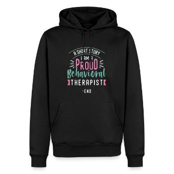 Behavioral Therapist A Short Story Behavioral Tech - Men’s Premium Organic Hoodie - black - Front - Nico (187cm)