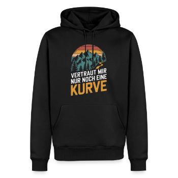 Nur noch eine Kurve Wanderguide Wandern Lehrer - Männer Premium Bio Hoodie - Schwarz - Vorne - Nico (187cm)