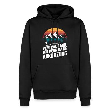 Ne Abréviation Randonnée Escalade Alpes Guide Instructeur - Sweat à capuche Premium bio Homme - noir - Devant - Nico (187cm)